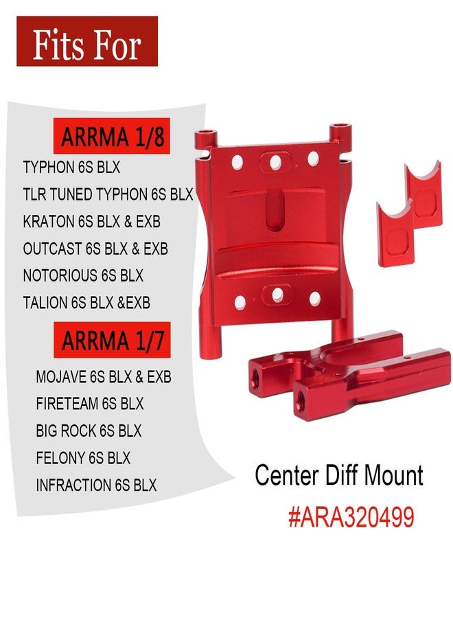 MOSHNOLY Aluminium Center Differential Mount ARA320499 for Arrma 6S 1/8 Kraton/Notorious/Outcast/Talion/Typhon 1/7 Mojave/Felony/Infraction/Fireteam,LimitlessF1,Center Differential Mount Carrier Upgrade - Image 2